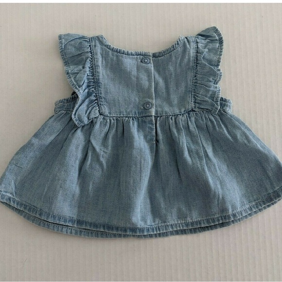 BABY GAP RUFFLE DENIM TOP - Picture 4 of 4